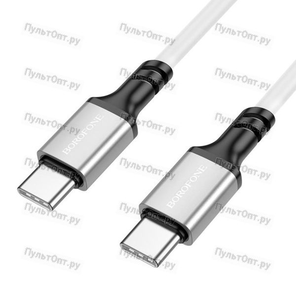 Кабель Type-C - Type-C Borofone BX83 Famous, 1.0м, 3.0A, 60Вт, цвет: белый (1/360)