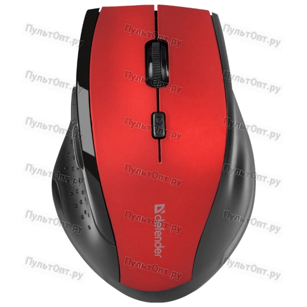 Мышь Defender Accura MM-365, красная, беспроводная, 6 кнопок, 800-1600 dpi, USB