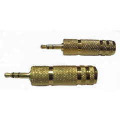 Переходник мини джек 3,5 мм - аудио гнездо 6,3 мм стерео GOLD (50)