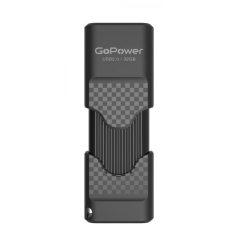 Флеш-накопитель GoPower SLIDER 32GB USB2.0 пластик черный матовый (1/50/1000)