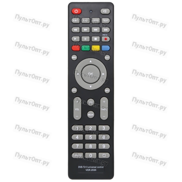 Универсальный пульт Huayu DVB-T2+3 ver. 2026