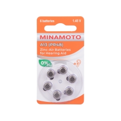 Батарейка Minamoto ZA13 BL6 Zinc Air 1.45V (6/60/600)