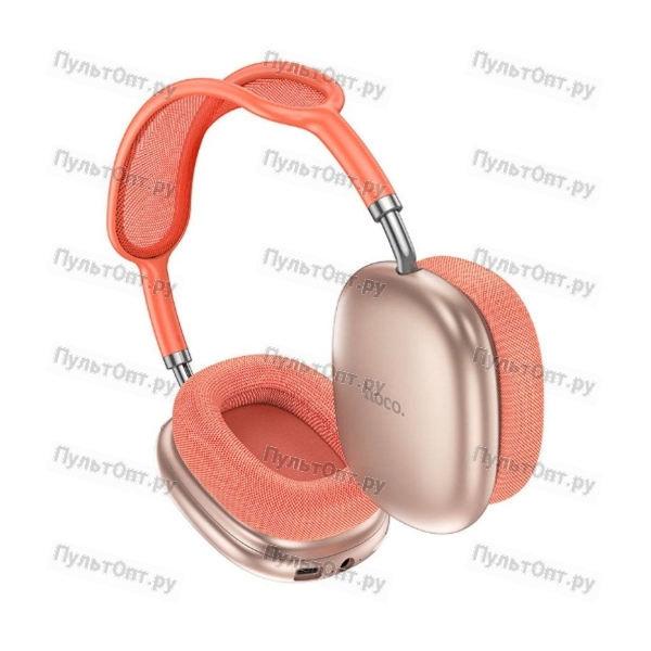 Наушники полноразмерные Hoco W55 Pleasing, bluetooth 5.4, AUX, 800mAh, цвет: розовый (1/40)