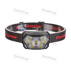 Фонарь налобный Спутник SL554 8W LED от аккумулятора 7 режимов черный красный (1/20)