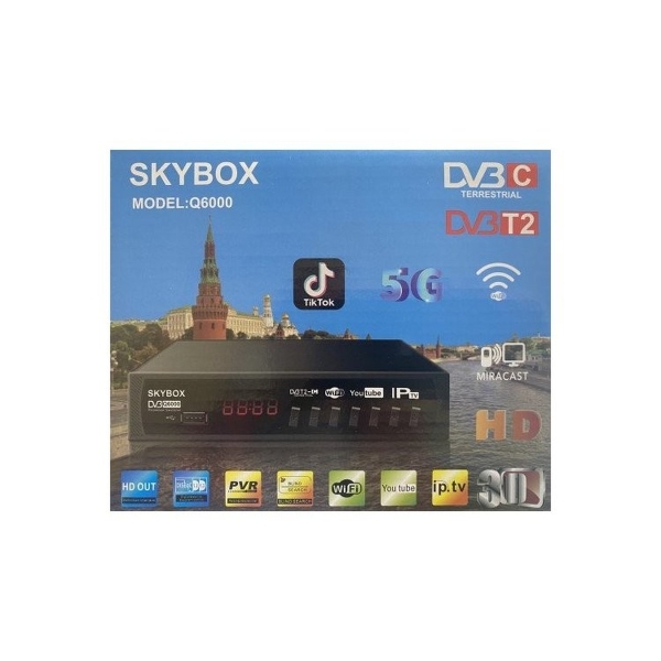 Приставка для цифрового ТВ Skybox Q6000 DVB-T/T2 металл черный (1/60)