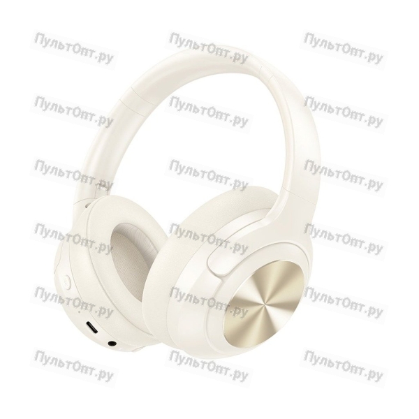 Наушники полноразмерные Hoco W54 Young ANC, bluetooth 5.4, AUX, 400mAh, цвет: белый (1/30)