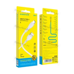 Кабель Borofone BX51 USB (m)-Type-C (m) 1м 3.0A ПВХ белый в коробке (1/360)