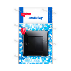 Выключатель Smartbuy "Вега" 2-клав.10A черный (1/10/100)