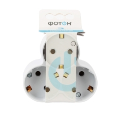 Разветвитель Фотон АМ 16-3Е 3 розетки 16A С/З белый (1/20/120)