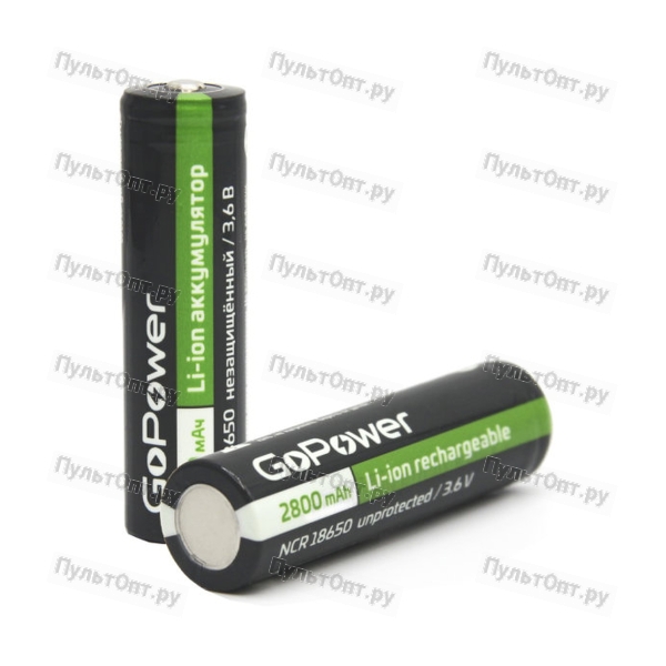 Аккумулятор 18650 Li-ion BL1 GoPower PC1 3.6V 2800mAh без защиты (1/80)