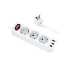 Разветвитель Hoco NS2 3р.С/З 16A 3USB белый (1/33)