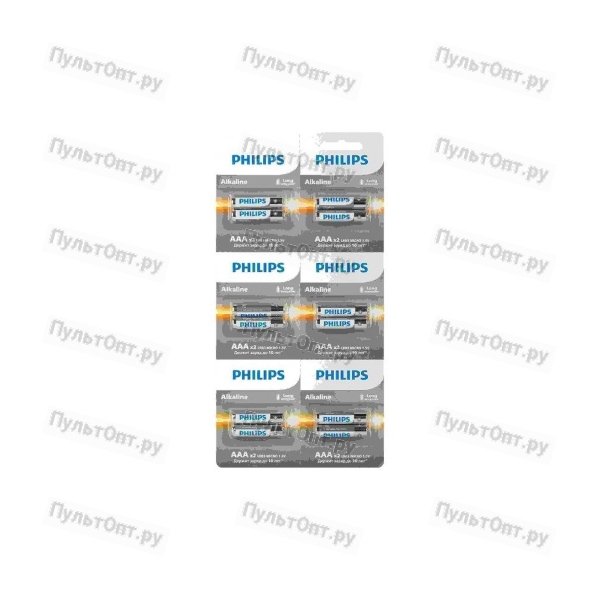 Эл. пит. Philips Entry LR03 AAA BL12 (2*6) Alkaline 1.5V отрывные (12/96/288/19584)