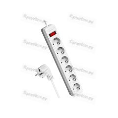 Сетевой фильтр Космос 6р.С/З 16A 3.0м ПВС 3x1мм? с выкл. белый (1/20)