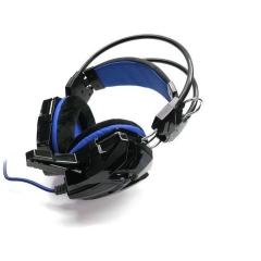 Гарнитура Smartbuy SBHG-1000 RUSH SNAKE, черная/синяя, игровая, велюровые амбушюры, шнур 2,2 м.