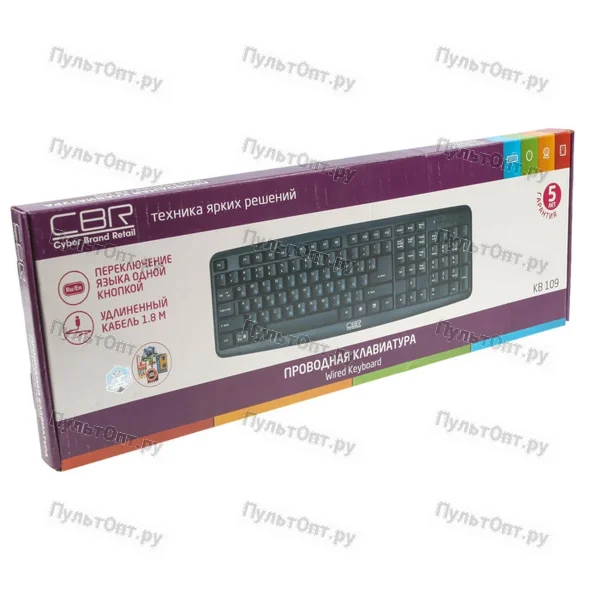 Клавиатура CBR KB 109, USB, чернвя