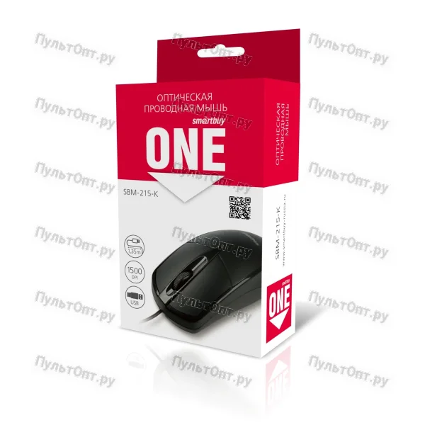 Мышь проводная Smartbuy 215 ONE классическая USB черный