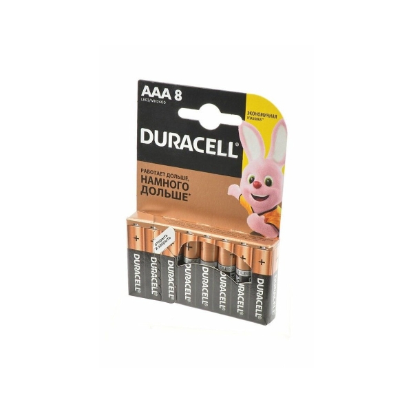 Элемент питания Duracell ААА алкалин 1,5v LR03 8BL BASIC (CN-с иероглифами) (8/96/384)