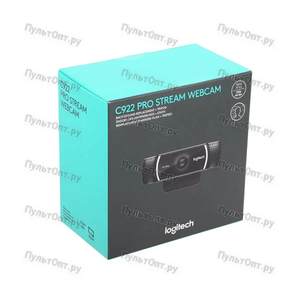Web-камера Logitech Pro Stream C922 черный USB2.0 с микрофоном