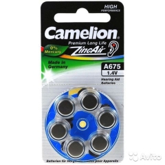 Эл. пит. ZA675 Zinc Air BL6 Camelion (60)