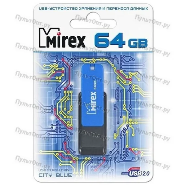 USB 64GB Mirex CITY синий (ecopack)