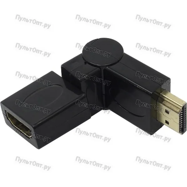 Перех. гнездо HDMI-штекер HDMI вращающийся на 180 град (A-HDMI-FFL2) Gold Gembird