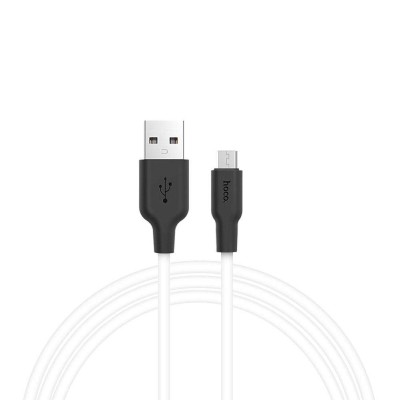USB кабель Hoco X21 Silicone IPhone (черно-белый)