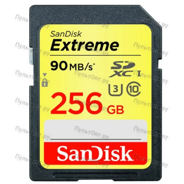 SDXC 256GB SanDisk Class 10 Extreme UHS-I U3 (90 Mb/s)