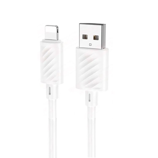 Кабель Hoco X88 USB (m)-Lightning (m) 1.0м 2.4A ПВХ белый (1/420)