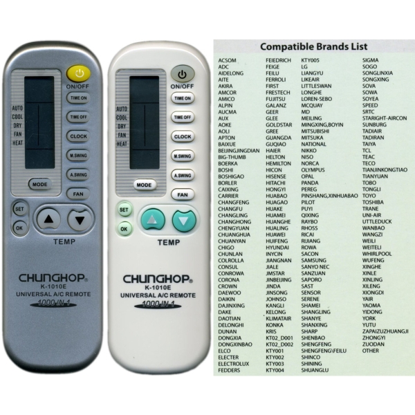 Пульт для кондиционера Chunghop K-1010E W