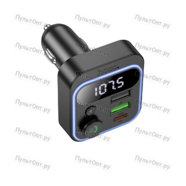 FM-трансмиттер Hoco E85 Tiger, Bluetooth 5.4, 2 USB, 1 Type-C, пластик, кнопка ответа, TF, QC3.0, ди