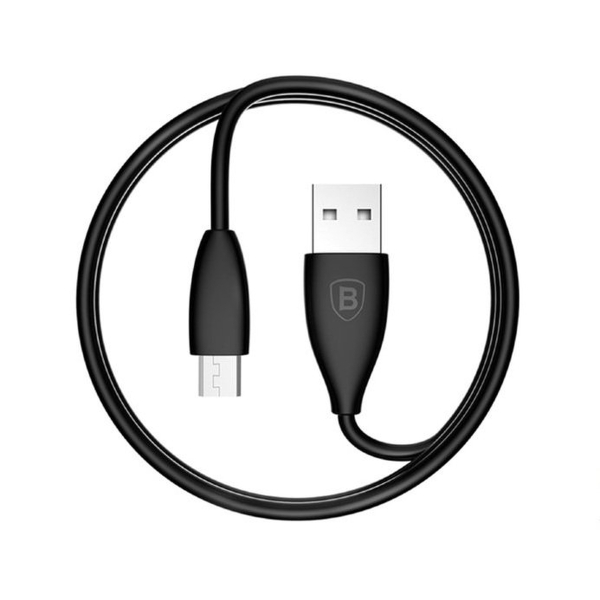 Кабель USB - микро USB Baseus CAMMY-01 Small Pretty Waist, 1.0м, круглый, 2.0A, силикон, чёрны