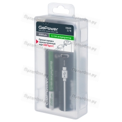 Аккумулятор Li-ion GoPower ICR18650 БОКС2 3.7V 2500mAh Type-C (2/20/240)