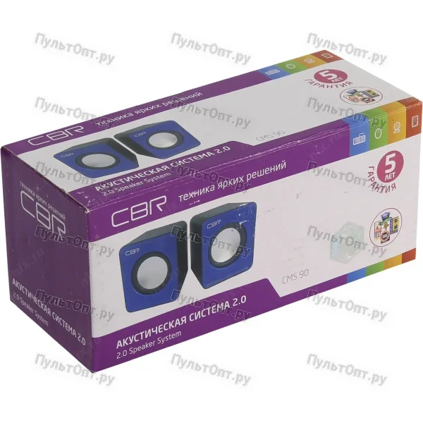 Колонки CBR CMS 90, синий, 2.0, USB