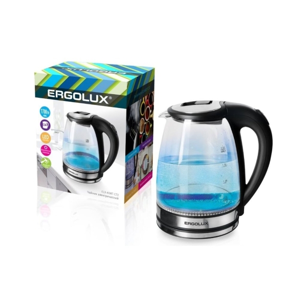 Электрочайник Ergolux ELX-KG07-C72 1700W 2.0л черный (1/12)