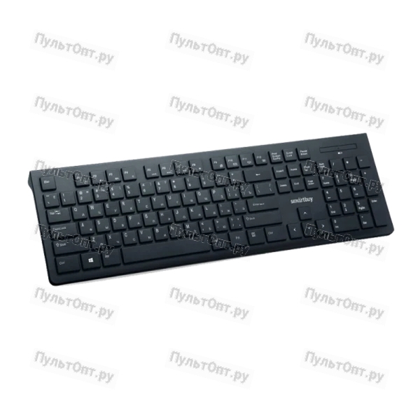 Клавиатура беспроводная Smartbuy 206 SLIM классическая USB мультимед. черный (1/20)