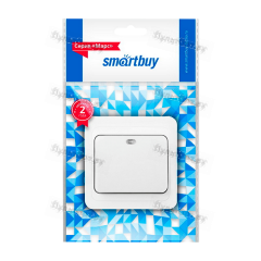 Выключатель Smartbuy "Марс" 1-клав.10A керамика с индикатором белый