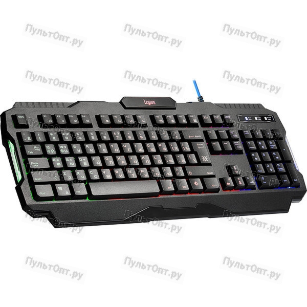Клавиатура Defender Legion GK-010DL, черный, RGB подсветка, игровая, влагоустойчивая.