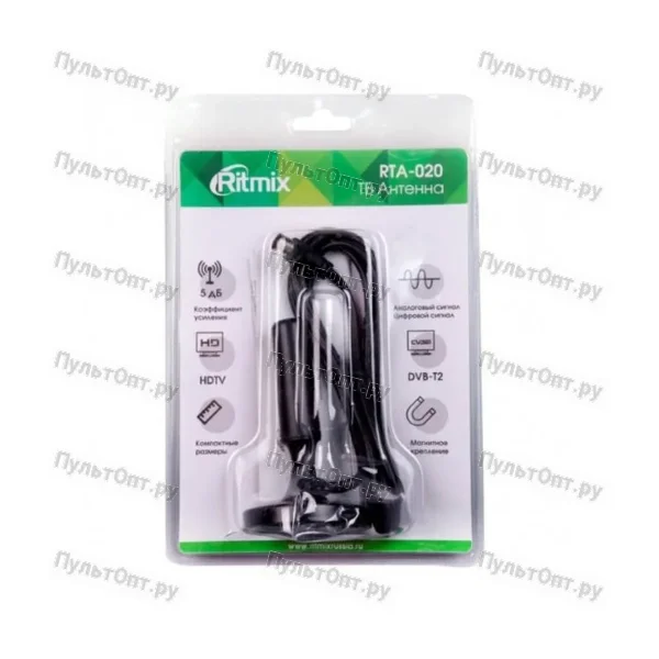 Антенна комнатная пассивная RITMIX RTA-020 (DVB-T2+аналог)