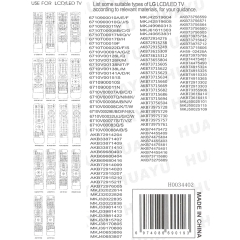 Универсальный пульт Huayu для LG RM-L810