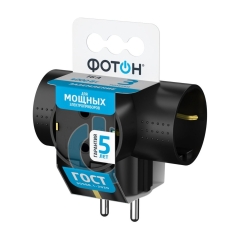 Разветвитель Фотон АМ 16-3ТЕ 3р.С/З 16A черный (1/20/120)