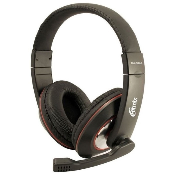 Гарнитура Ritmix RH-516M, накладная, шнур 3 м. (1/20)