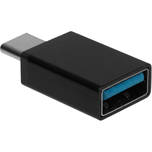 Переходник GoPower Type-C (m)-USB (f) 2.0 черный Premium Zip-Lock c подвесом (1/500)