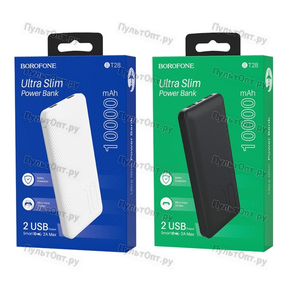 Внешний аккумулятор Borofone BT28 10000mAh 2.0A 2USB черный (1/37)