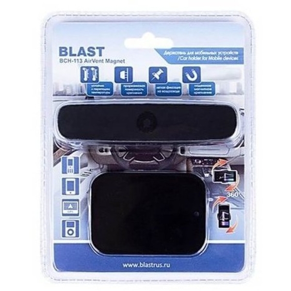 Держатель Blast BCH-113 AirVent Magnet, для моб, поворот на 360°, блистер (1/10/60)