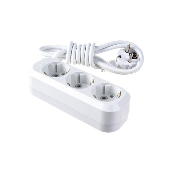 Удлинитель Makel 3р.С/З 2.0м белый MGP132