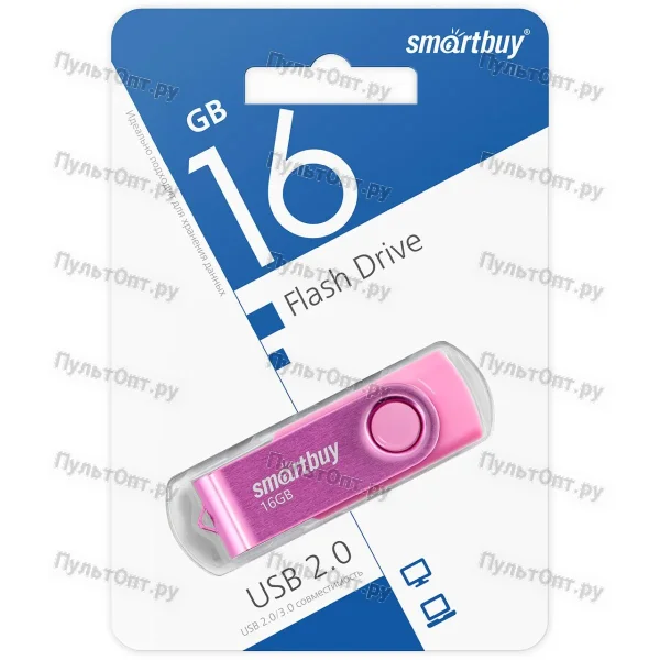 Флеш-накопитель Smartbuy Twist 16GB USB2.0 пластик розовый