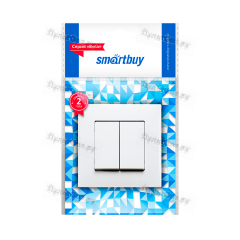 Выключатель Smartbuy "Вега" 2-клав.10A белый (1/10/100)