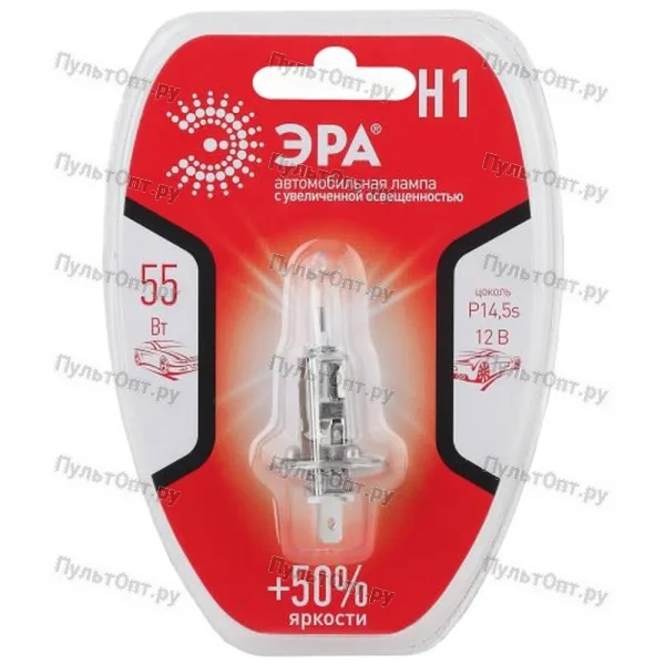 Автолампа Эра H3 12V 55W +50% PK22s BL