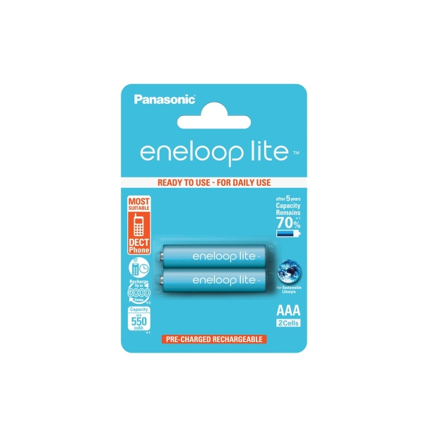 Аккумулятор AAA NI-MH BL2 Panasonic eneloop lite 550 mAh (20)