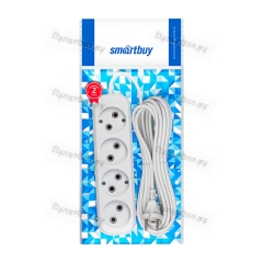 Удлинитель Smartbuy 4р.Б/З 10A 7.0м ПВС 2x1мм? белый (1/30)